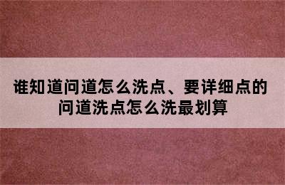 谁知道问道怎么洗点、要详细点的 问道洗点怎么洗最划算